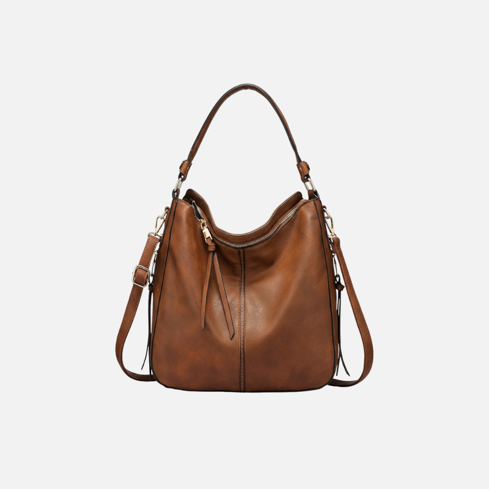 Rina Women's Handbag | Faux Leather Hobo, Large Capacity with Tassel Accents