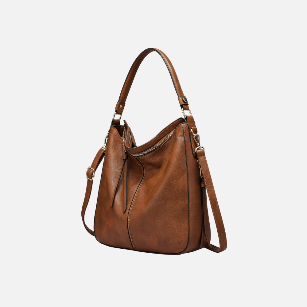 Rina Women's Handbag | Faux Leather Hobo, Large Capacity with Tassel Accents