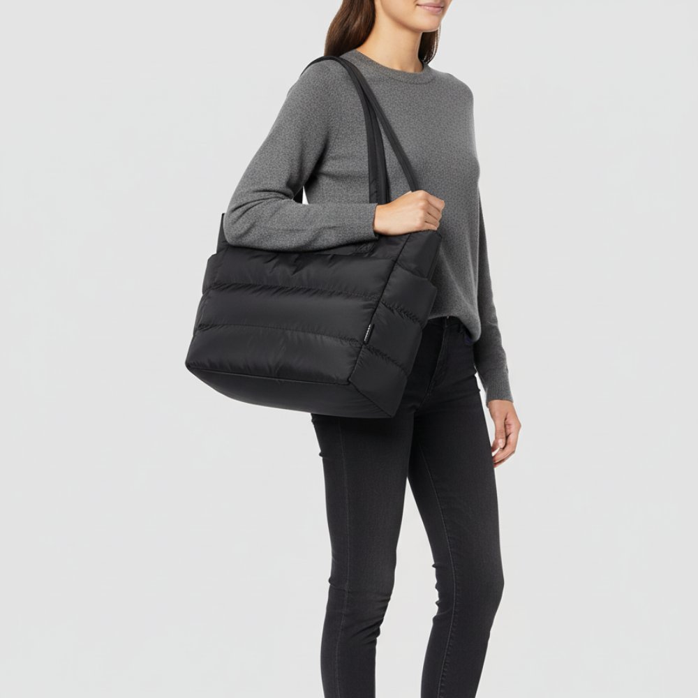 Emmy Women's Black Canvas Tote Bag | Stylish Design, Spacious Interior